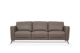 83" Taupe Leather Sofa With Black Legs - Homeroots - Flyclothing LLC