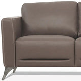 83" Taupe Leather Sofa With Black Legs - Homeroots - Flyclothing LLC