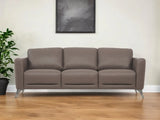 83" Taupe Leather Sofa With Black Legs - Homeroots - Flyclothing LLC