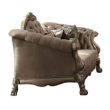 96" Bone Velvet Sofa And Toss Pillows With Gold Legs - Homeroots - Flyclothing LLC