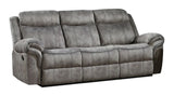 87" Gray Velvet Reclining USB Sofa With Black Legs - Homeroots - Flyclothing LLC
