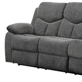82" Gray Chenille Reclining Sofa With Black Legs - Homeroots - Flyclothing LLC