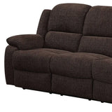79" Brown Chenille Reclining Sofa With Black Legs - Homeroots - Flyclothing LLC
