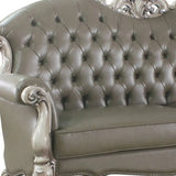 96" Bone Faux Leather Sofa And Toss Pillows With White Legs - Homeroots - Flyclothing LLC