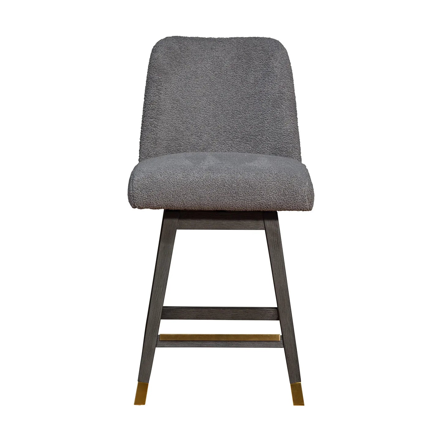 26" Gray Solid Wood Swivel Bar Height Bar Chair - Homeroots - Flyclothing LLC