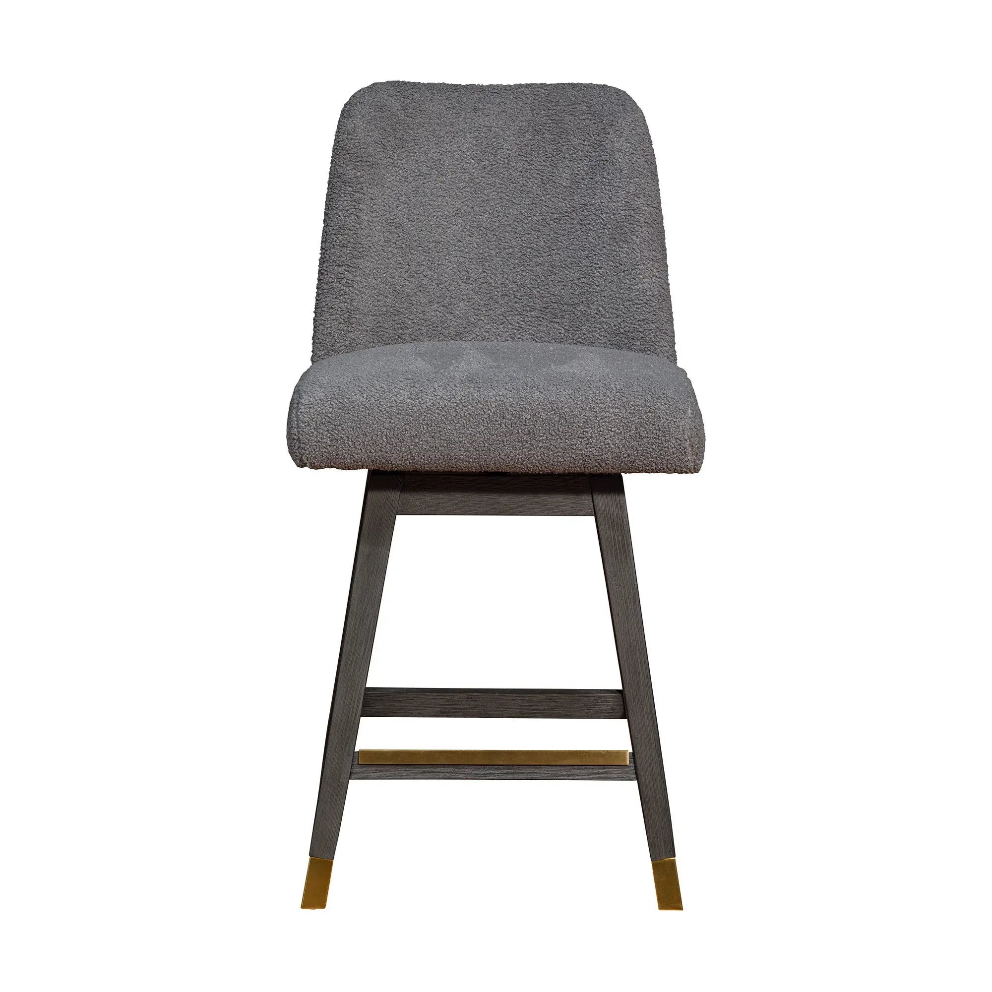 26" Gray Solid Wood Swivel Bar Height Bar Chair - Homeroots - Flyclothing LLC