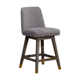 26" Taupe And Gray Upholstered And Solid Wood Swivel Counter Height Bar Chair - Homeroots - Flyclothing LLC