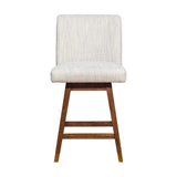 26" Beige And Brown Solid Wood Swivel Bar Height Bar Chair - Homeroots - Flyclothing LLC
