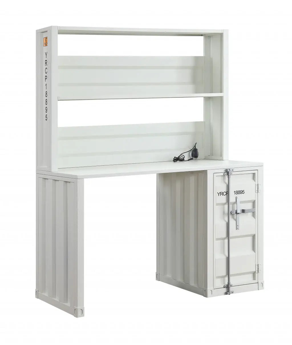47" White Metal Writing Desk - Homeroots - Flyclothing LLC