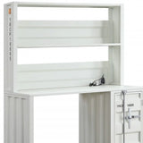 47" White Metal Writing Desk - Homeroots - Flyclothing LLC