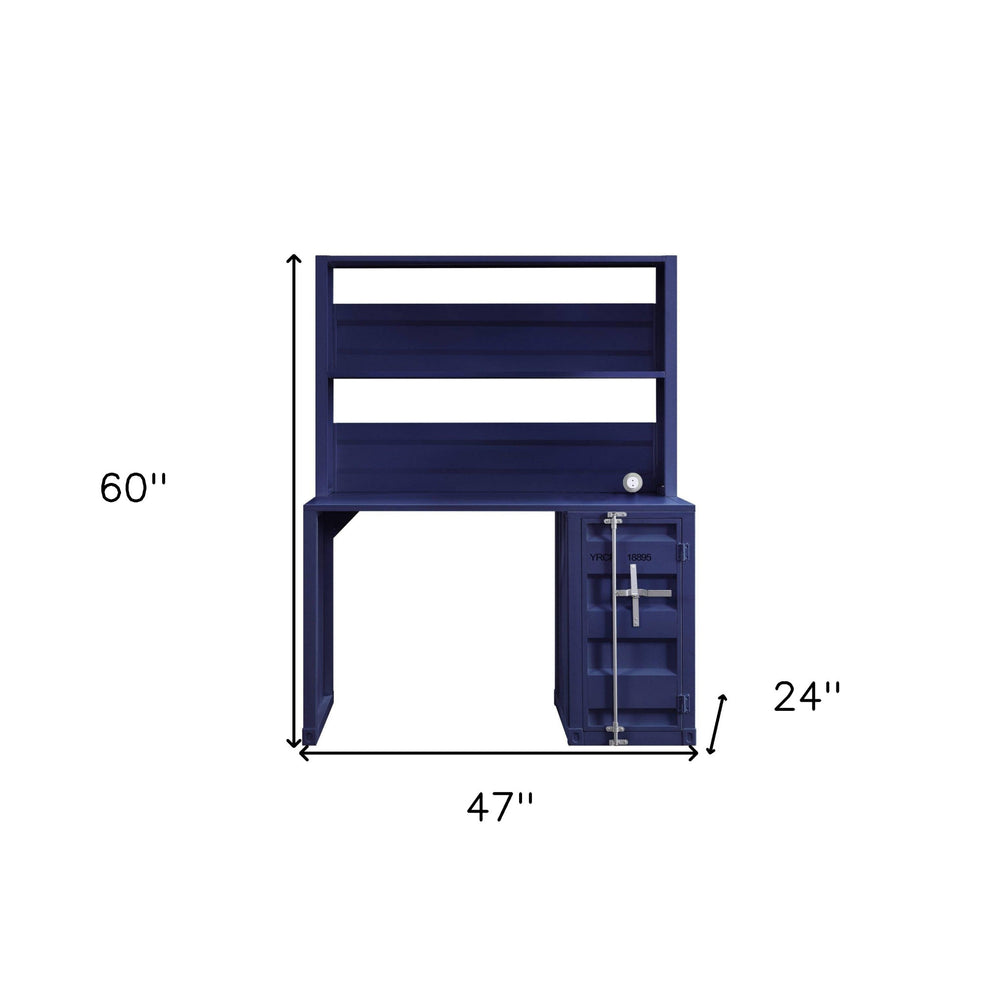 47" Blue Iron Writing Desk - Homeroots - Flyclothing LLC