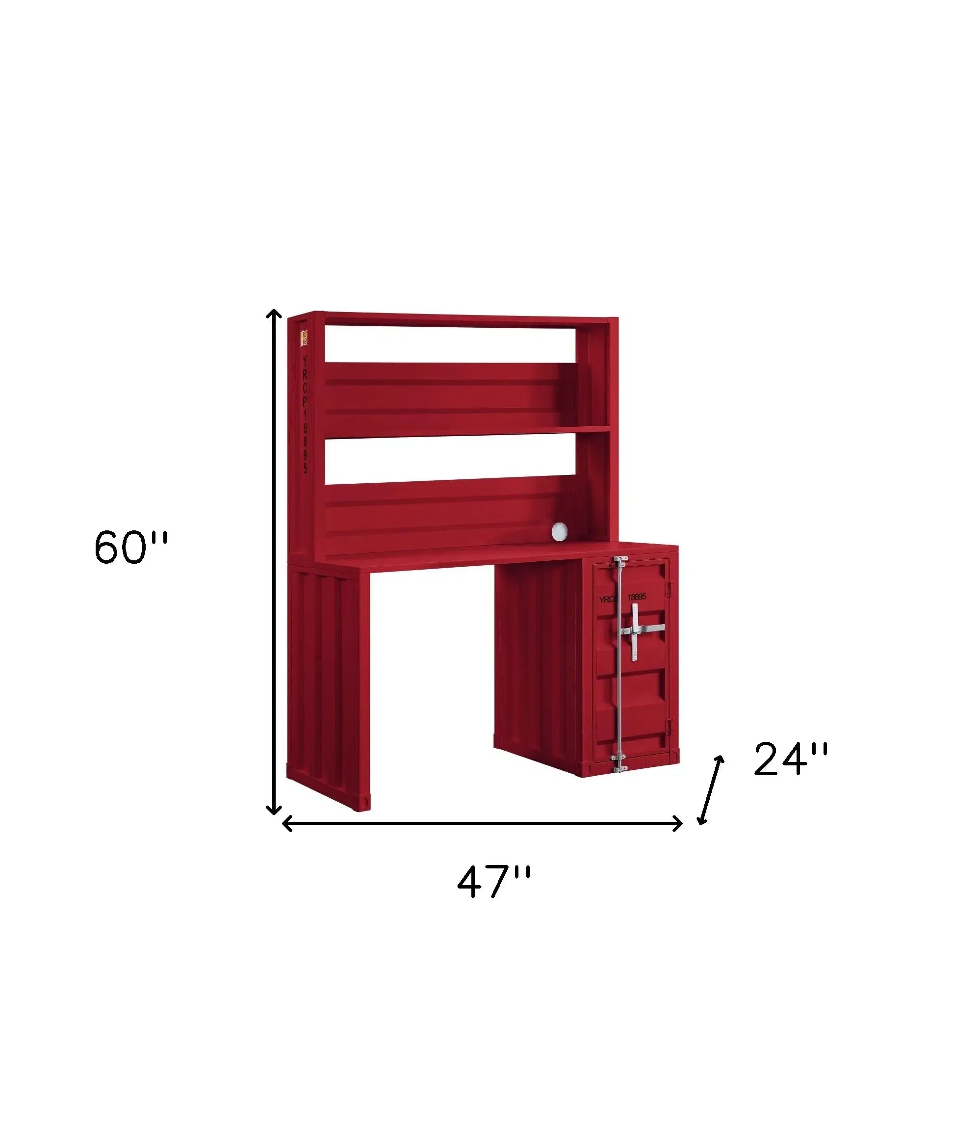 47" Red Iron Writing Desk - Homeroots - Flyclothing LLC