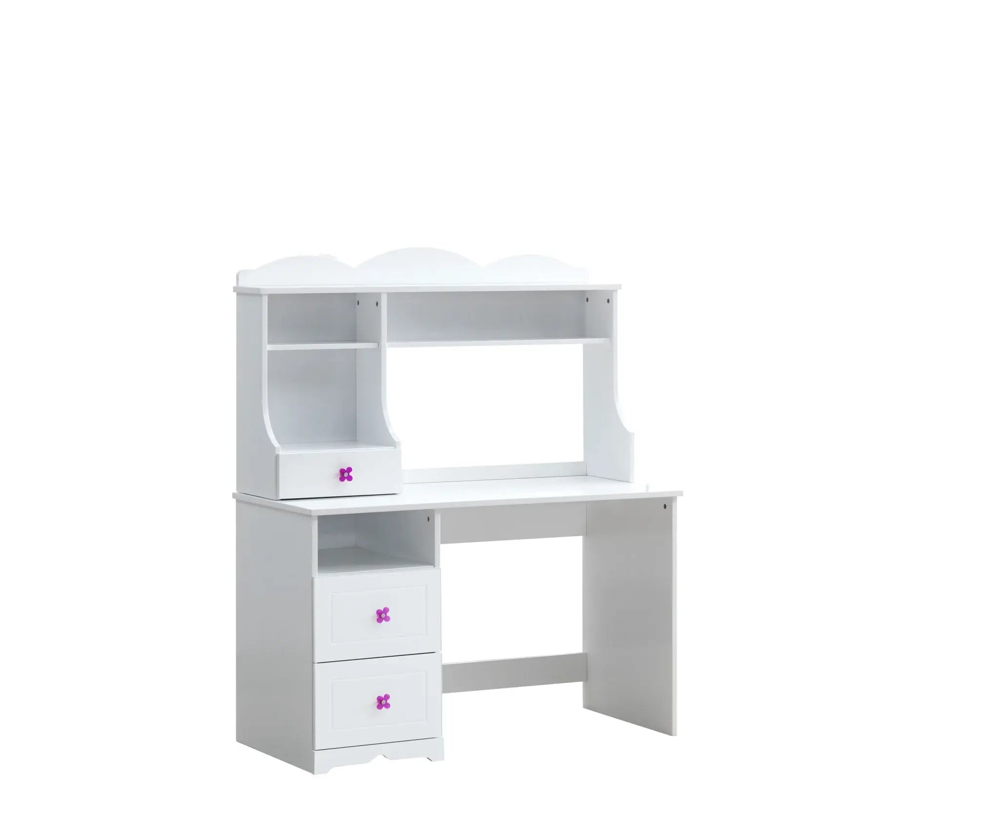 47" White Wood Writing Desk With Two Drawers - Homeroots - Flyclothing LLC