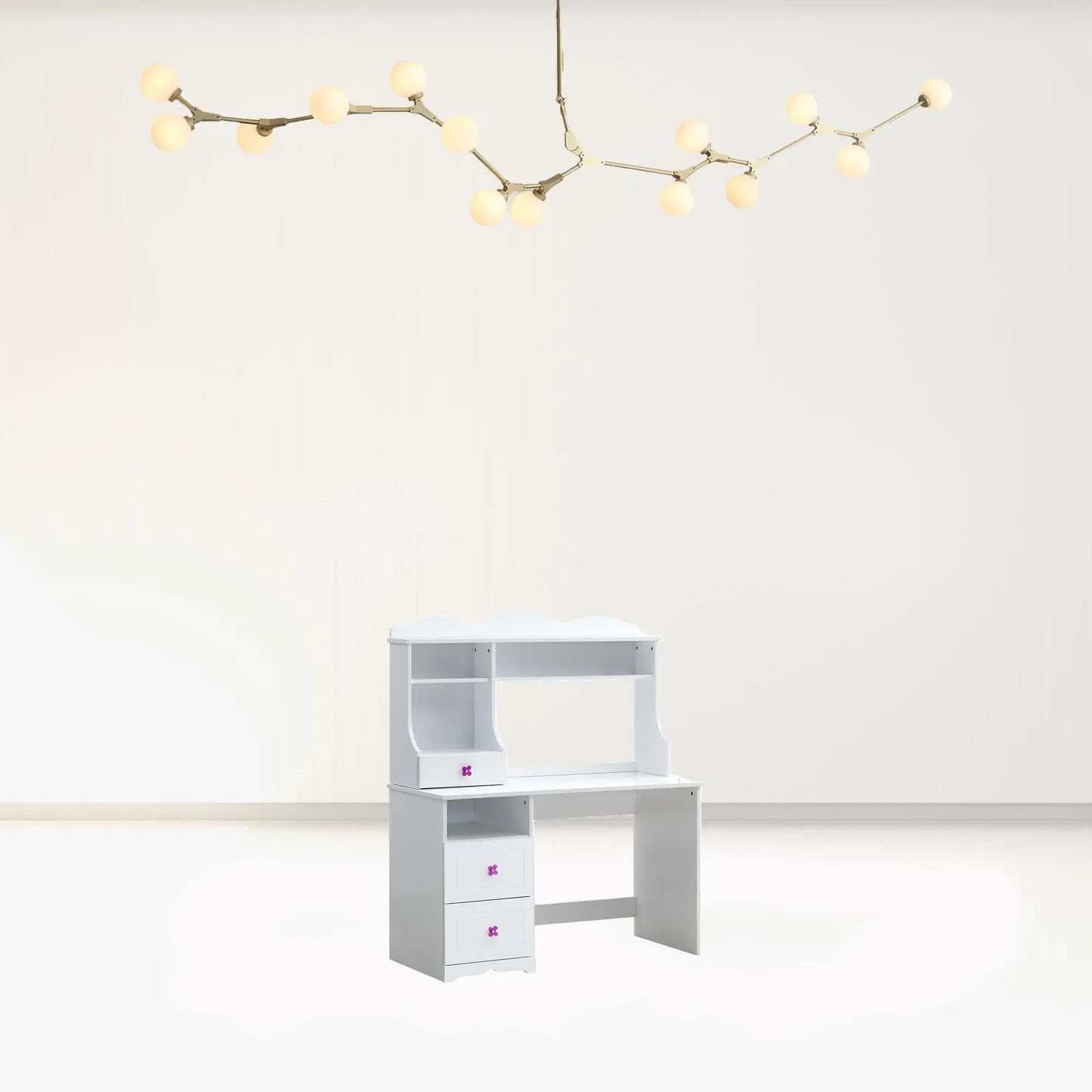 47" White Wood Writing Desk With Two Drawers - Homeroots - Flyclothing LLC