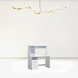 47" White Wood Writing Desk With Two Drawers - Homeroots - Flyclothing LLC