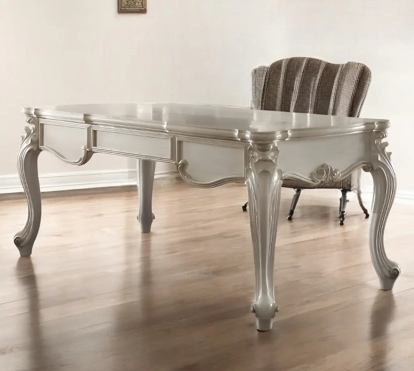 72" White Wood Executive Desk With Three Drawers - Homeroots - Flyclothing LLC