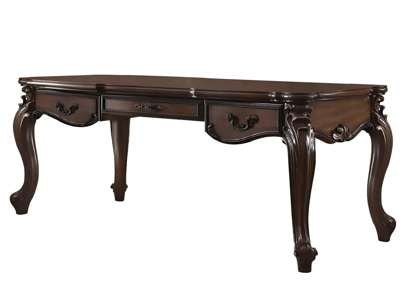 72" Dark Brown Wood Executive Desk With Three Drawers - Homeroots - Flyclothing LLC