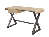 50" Gold and Black Aluminum Writing Desk - Homeroots - Flyclothing LLC