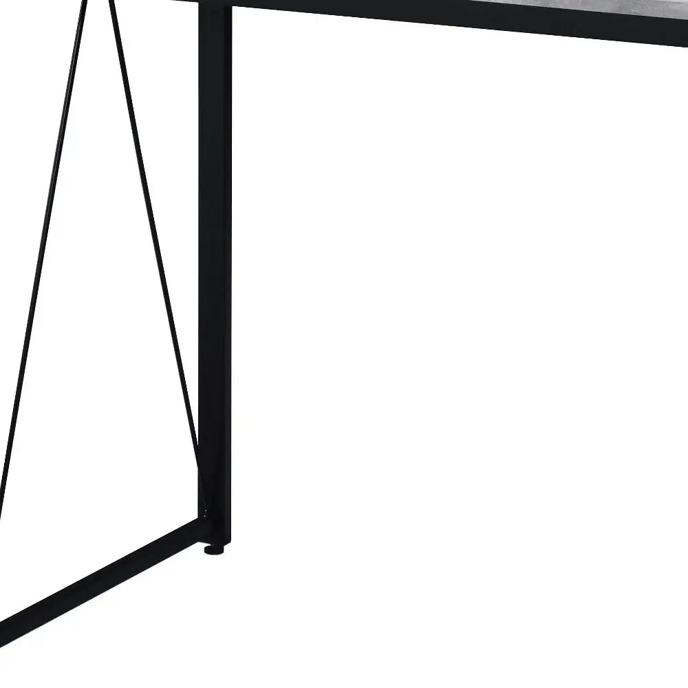 35" Antiqued White and Black Writing Desk - Homeroots - Flyclothing LLC