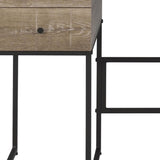 47" Brown and Black Writing Desk With Four Drawers