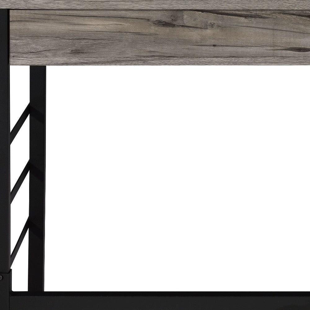42" Brown and Black Writing Desk With Two Drawers - Homeroots - Flyclothing LLC