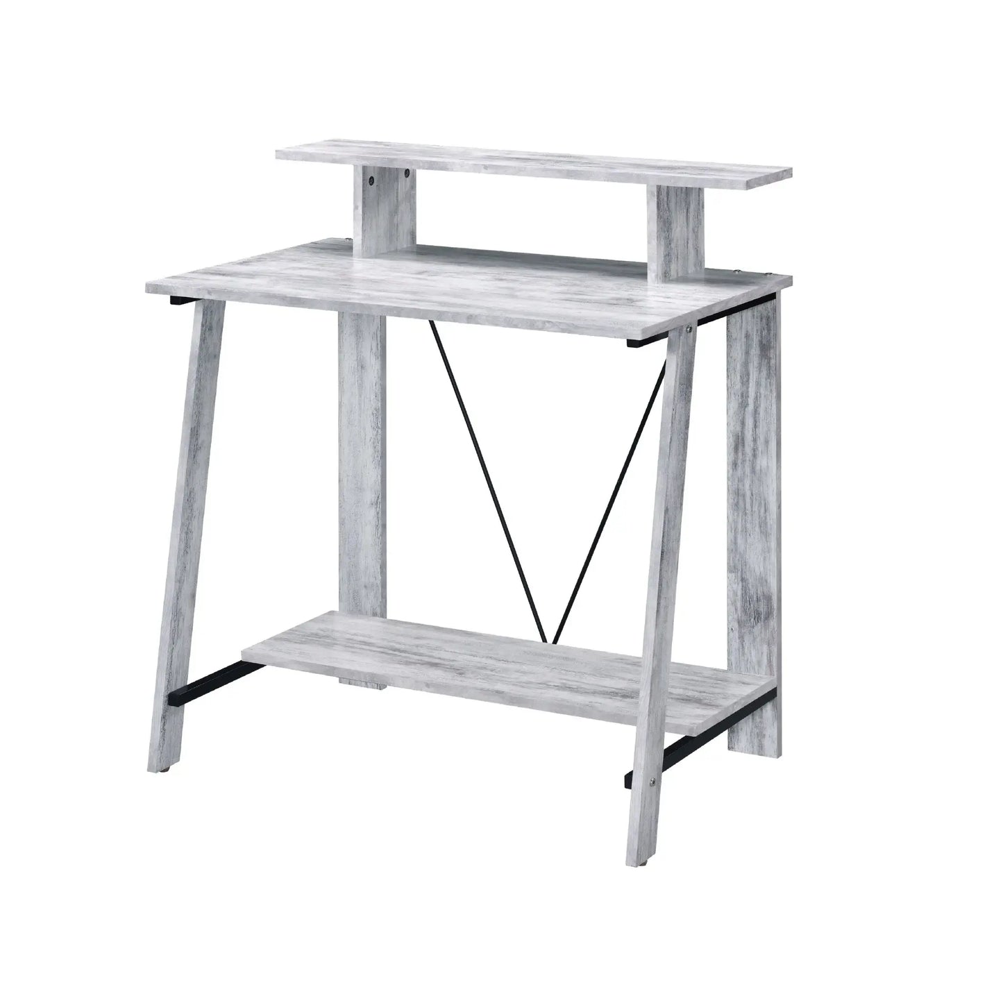 32" Antiqued White Writing Desk - Homeroots - Flyclothing LLC