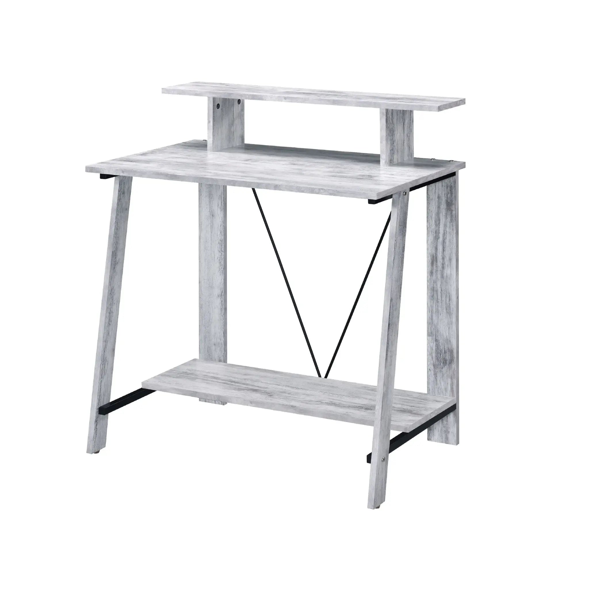32" Antiqued White Writing Desk - Homeroots - Flyclothing LLC