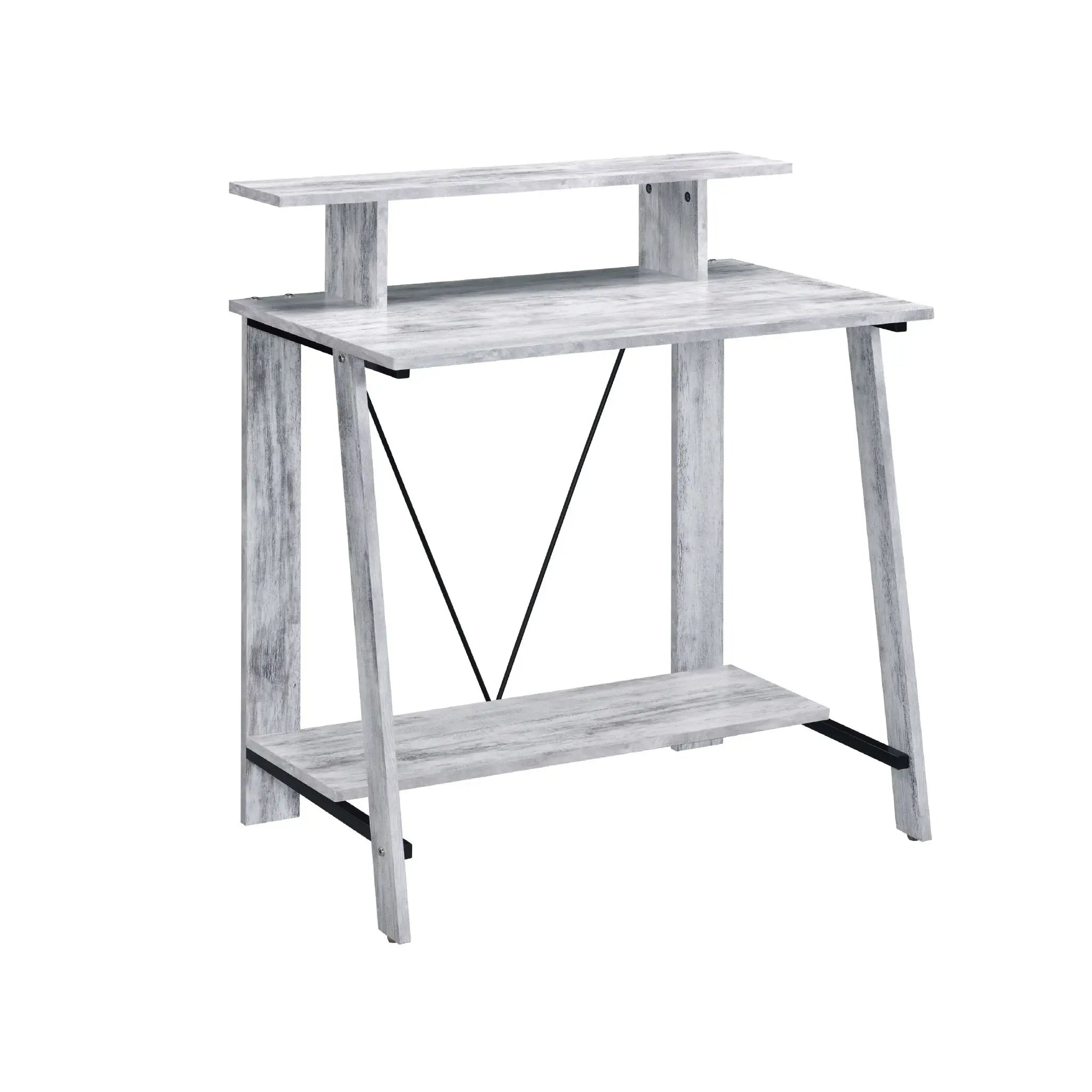 32" Antiqued White Writing Desk - Homeroots - Flyclothing LLC