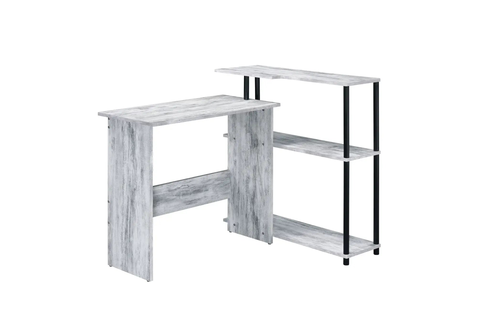 39" Antiqued White L Shape Writing Desk - Homeroots - Flyclothing LLC