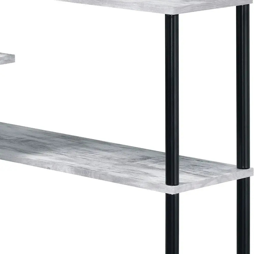 39" Antiqued White L Shape Writing Desk - Homeroots - Flyclothing LLC