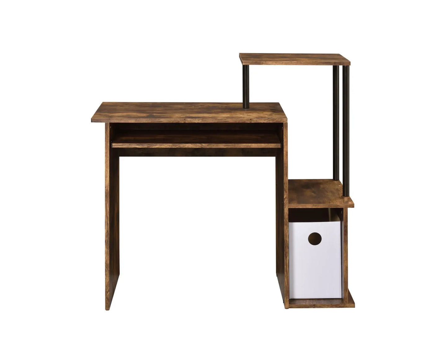 37" Brown and Black Computer Desk - Homeroots - Flyclothing LLC