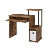 37" Brown and Black Computer Desk - Homeroots - Flyclothing LLC