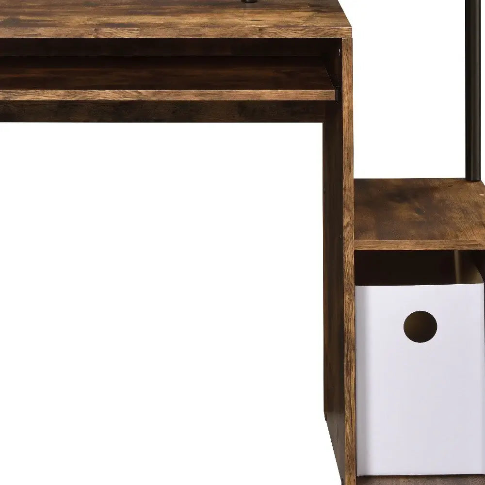 37" Brown and Black Computer Desk - Homeroots - Flyclothing LLC