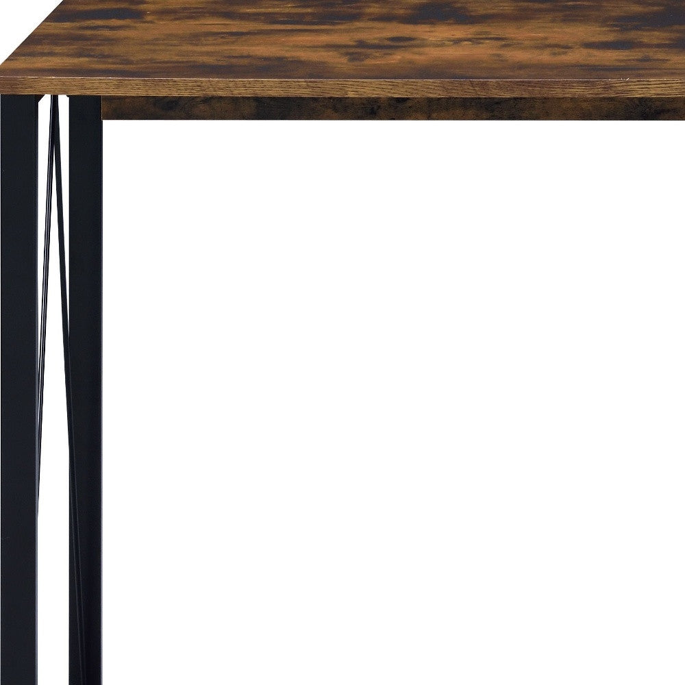 47" Brown and Black Writing Desk - Homeroots - Flyclothing LLC