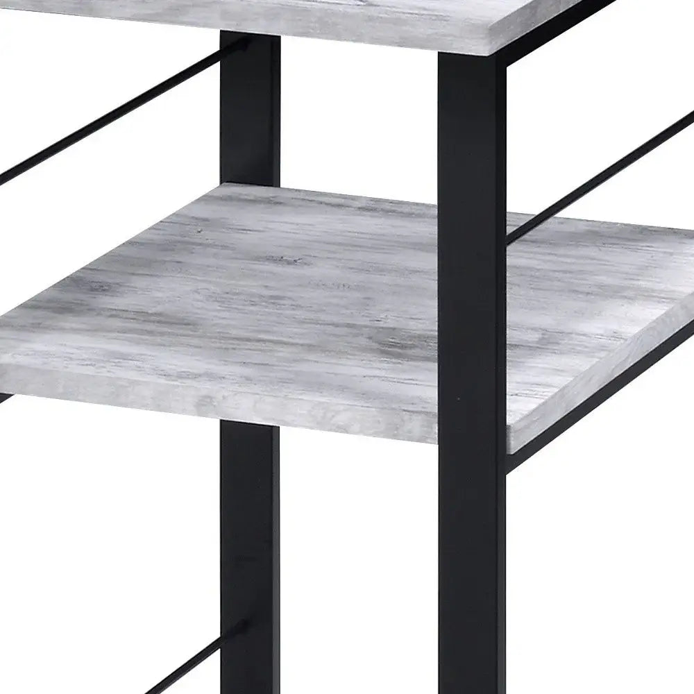 47" Antiqued White and Black Writing Desk - Homeroots - Flyclothing LLC
