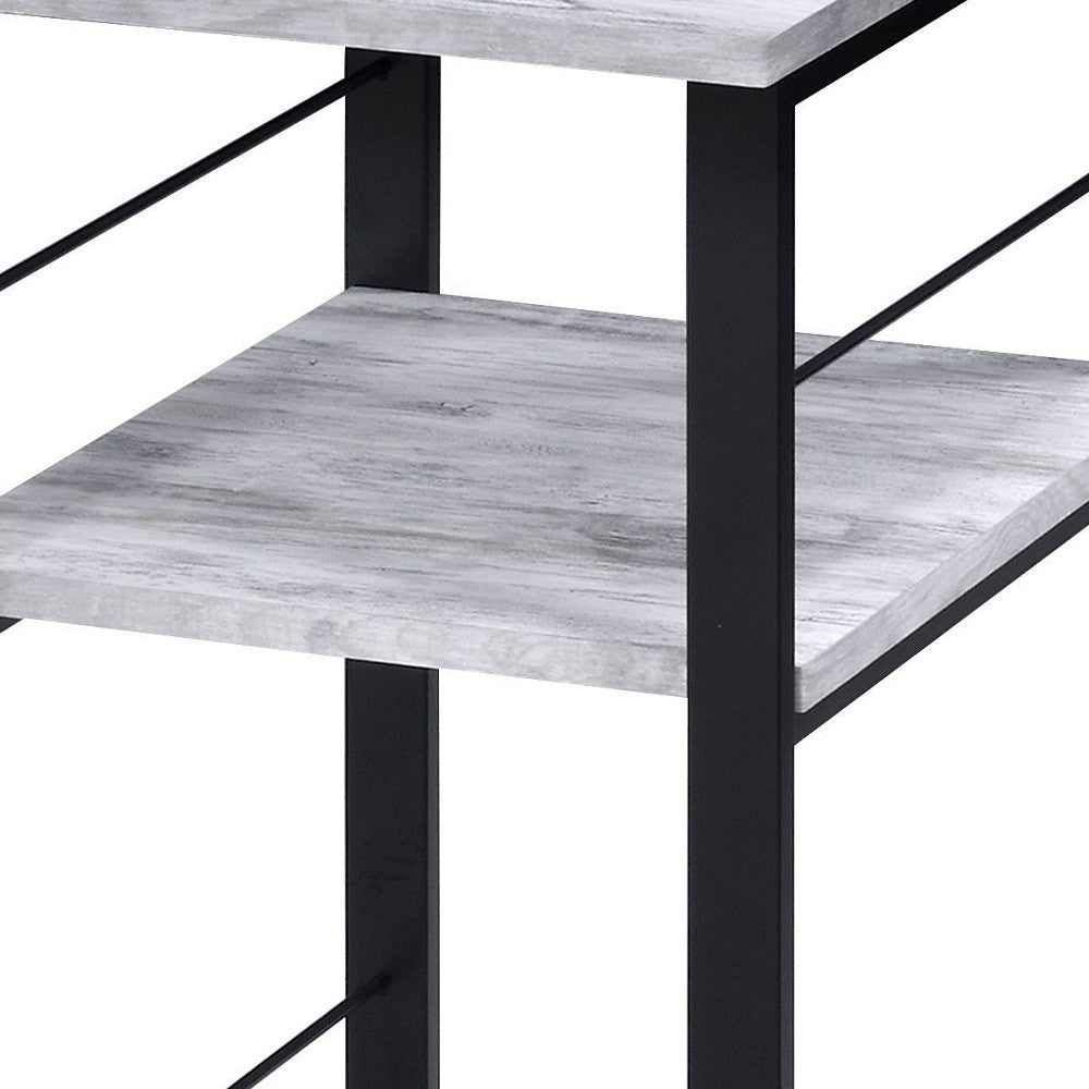 47" Antiqued White and Black Writing Desk - Homeroots - Flyclothing LLC