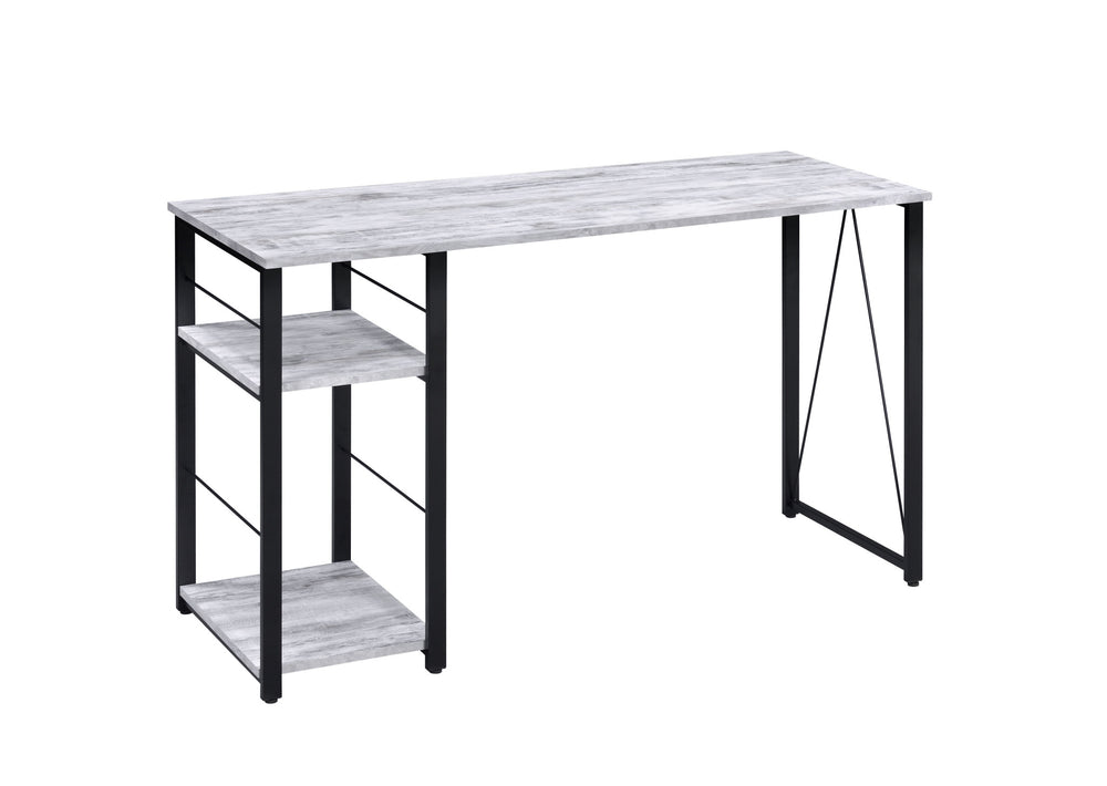 47" Antiqued White and Black Writing Desk - Homeroots - Flyclothing LLC
