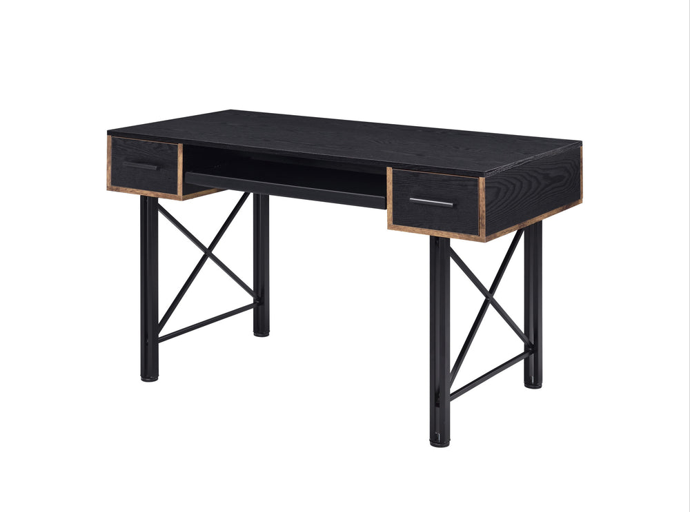 47" Black Computer Desk With Two Drawers - Homeroots - Flyclothing LLC