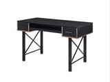 47" Black Computer Desk With Two Drawers