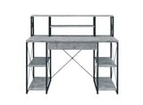 47" Gray and Black and Black Computer Desk - Homeroots - Flyclothing LLC