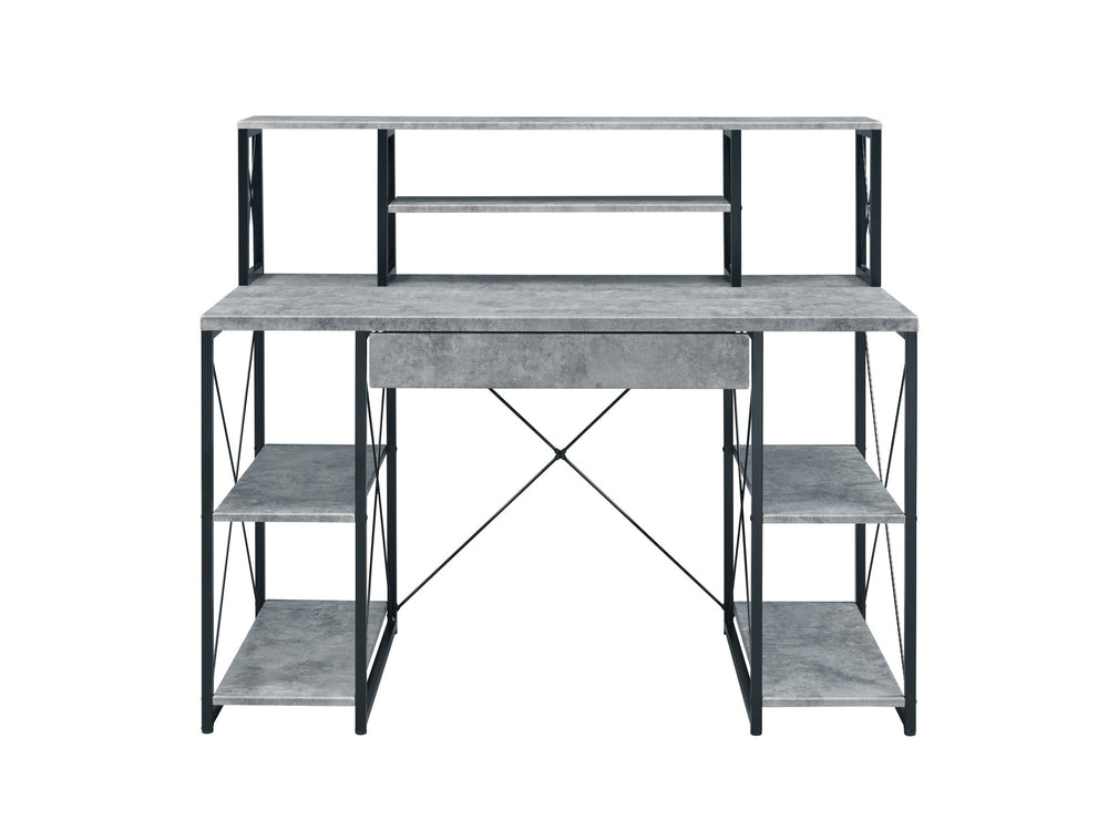 47" Gray and Black and Black Computer Desk - Homeroots - Flyclothing LLC