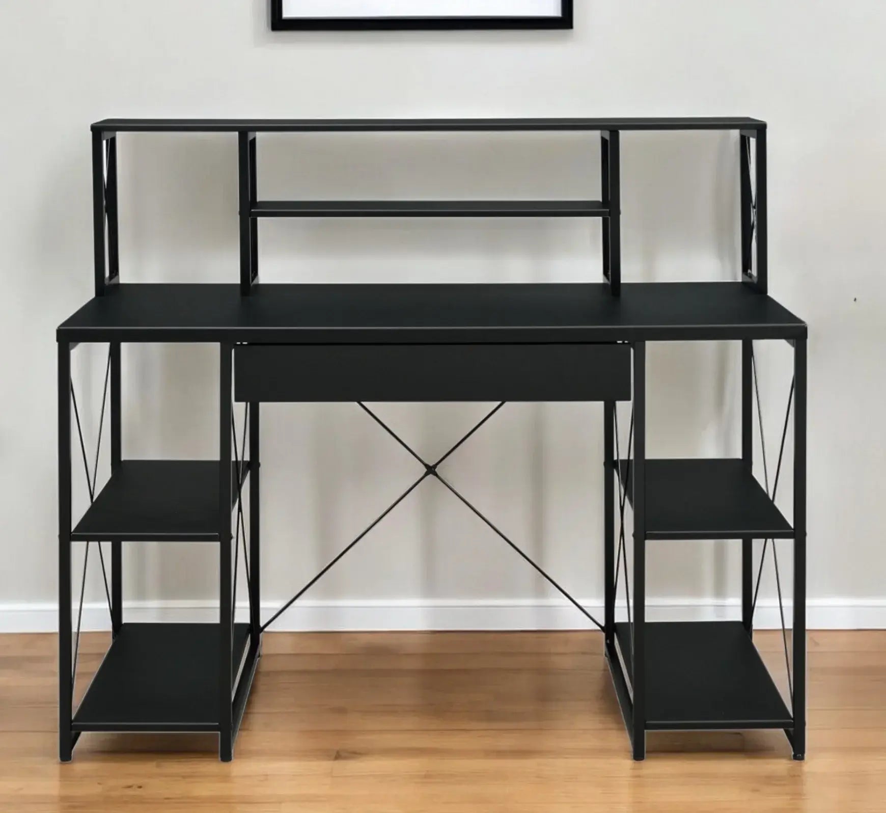 47" Black Computer Desk - Homeroots - Flyclothing LLC