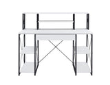 47" White and Black Computer Desk