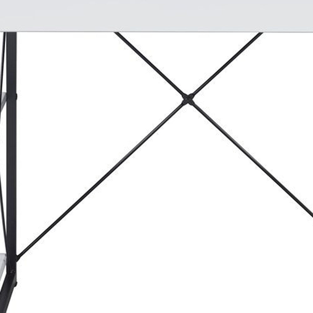 47" White and Black Computer Desk - Homeroots - Flyclothing LLC