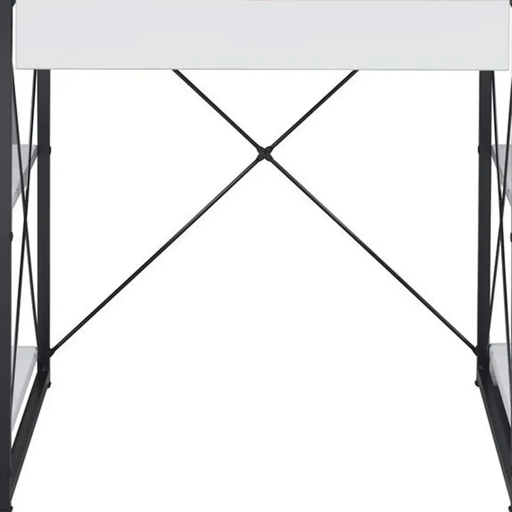 47" White and Black Computer Desk - Homeroots - Flyclothing LLC
