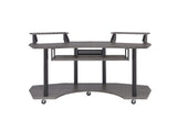 71" Dark Gray and Black Music Recording Studio Desk