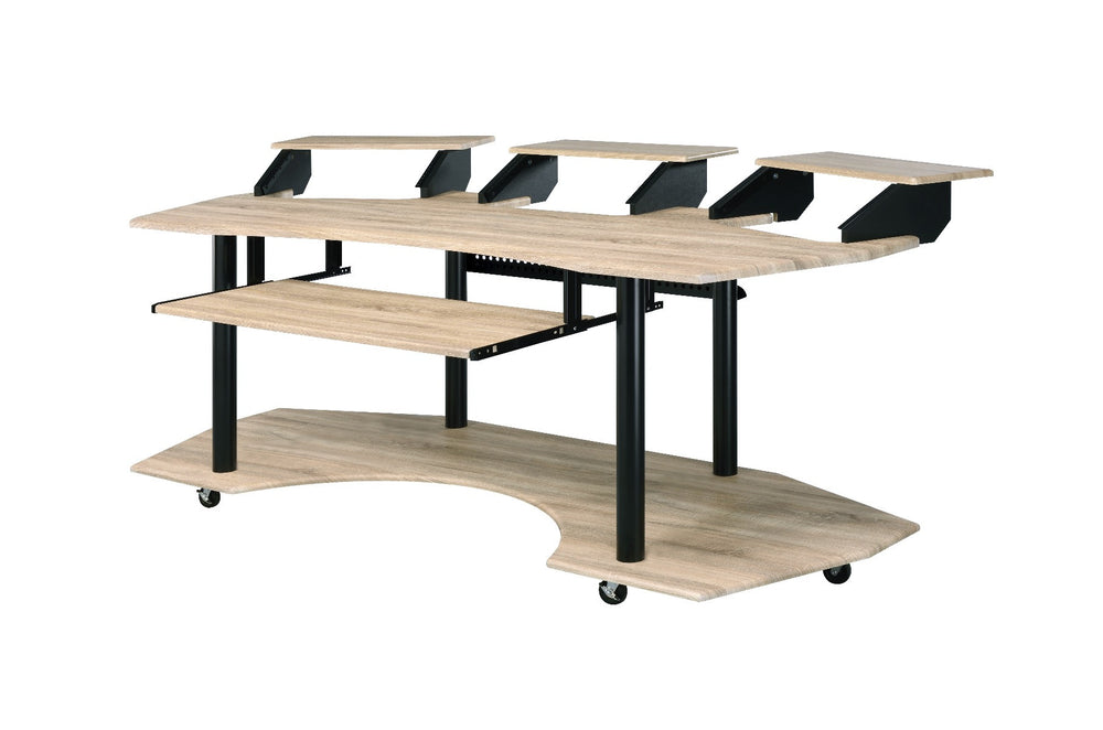 83" Natural and Black Computer Desk - Homeroots - Flyclothing LLC