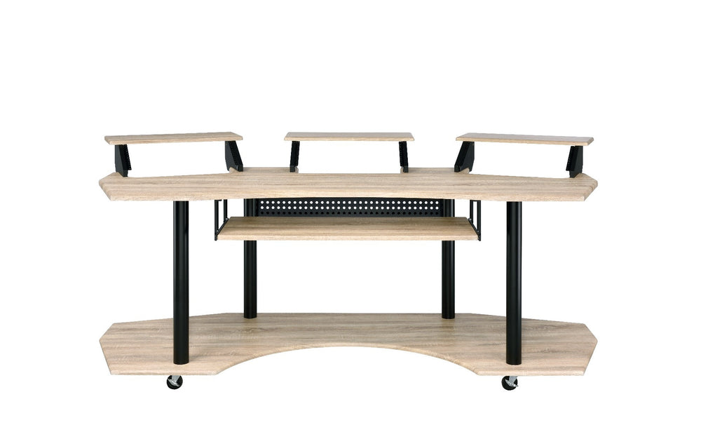 83" Natural and Black Computer Desk - Homeroots - Flyclothing LLC