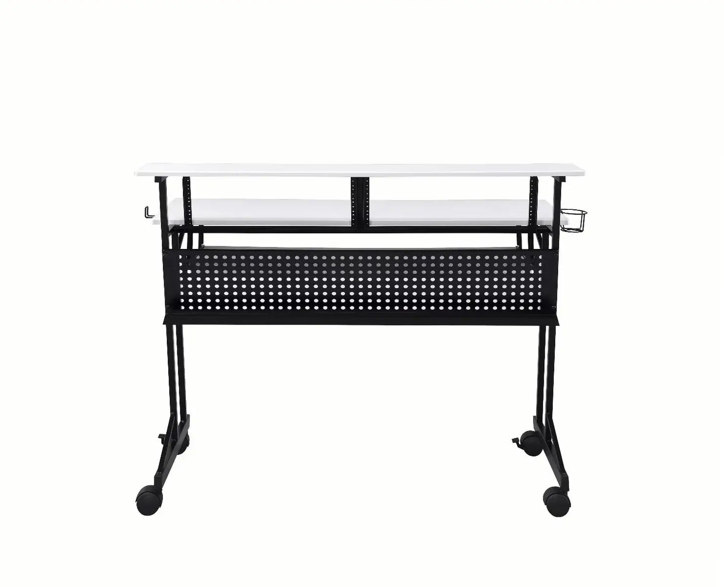 47" White and Black Computer Desk - Homeroots - Flyclothing LLC