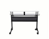 47" White and Black Computer Desk - Homeroots - Flyclothing LLC